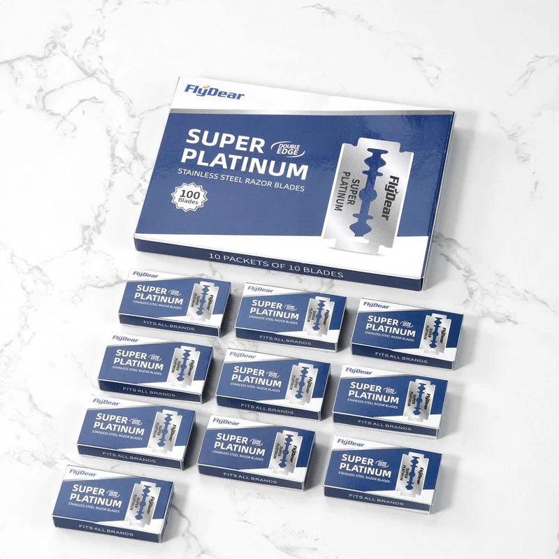 Professional-grade stainless steel double-edged manual razor designed for barbering and hair styling applications.