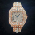 Iced Out Square Watch — Diamond Bling Hip Hop Wristwatch