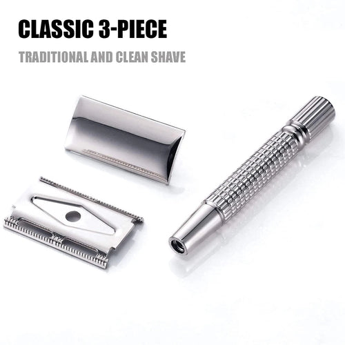 BAILI Classic Double Edge Safety Razor with 1 Platinum Blade for Men Women Beard Leg Hand Armpit Wet Shaving BR131T