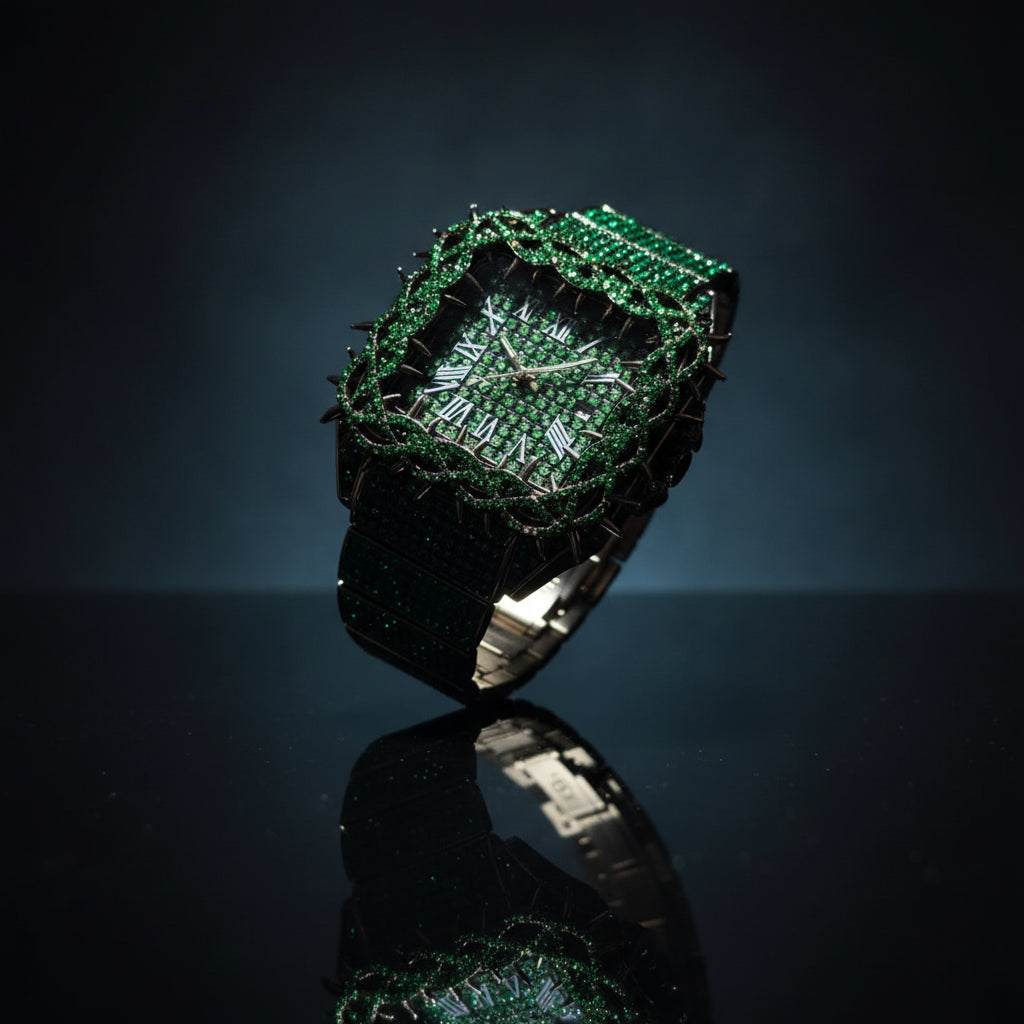 Shine — Emerald Stone Hip Hop Watch