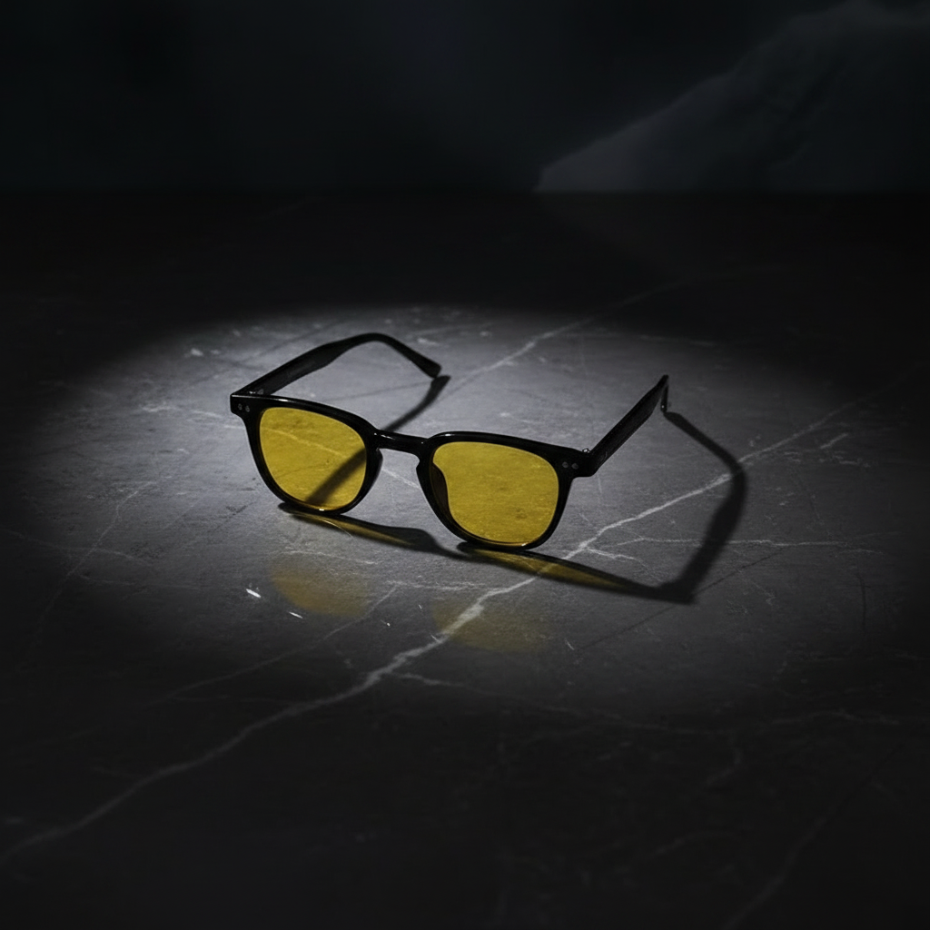 Vintage Square Sunglasses - Yellow lenses